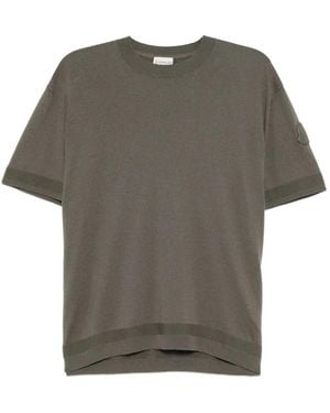 Moncler Gestricktes T-Shirt - Grau