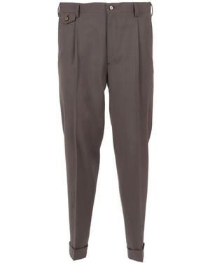 Brando Pleated Cuffed Trousers - Gris