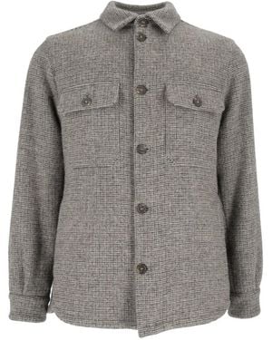 Mazzarelli Check-Pattern Flap-Pocket Jacket - Gray