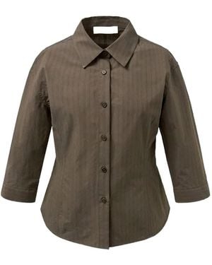 Amomento Pinstripe-Pattern Shirt - Grey