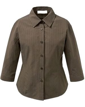 Amomento Blouse Met Krijtstreep - Grijs