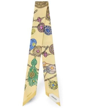 Versace Jewellery-Print Silk Scarf - Metallic