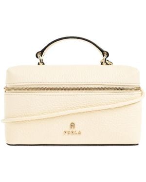 Furla Mini Camelia Grainy Leather Tote Bag - Natural