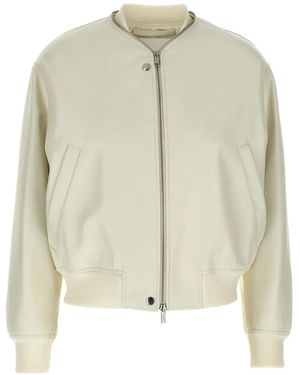 Jil Sander Bomberjacke aus Leder - Natur