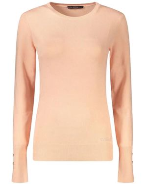 Guess Button-Cuff Jumper - Pink