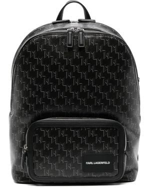 Karl Lagerfeld Rucksack mit Monogramm - Schwarz
