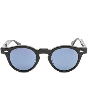 JULIUS TART Harold Zonnebril Met Rond Montuur - Blauw