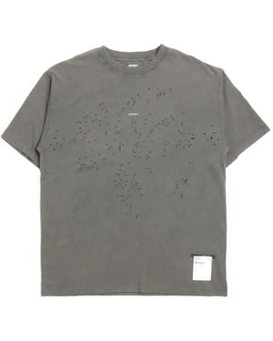 Satisfy Camiseta Mothtech Con Efecto Desgastado - Gris
