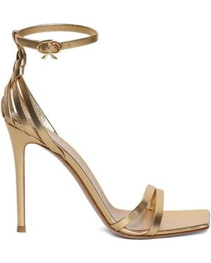 Gianvito Rossi 105Mm Braided Ankle-Strap Sandals - Metallic