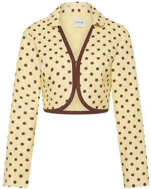 Posse Polka-Dot Pattern Crop Jacket - Metallic