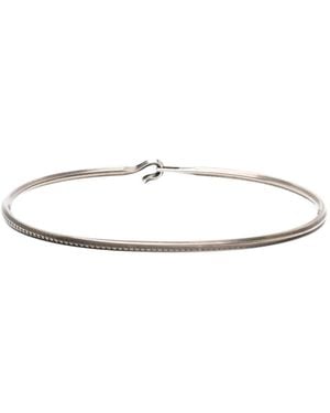 Werkstatt:münchen Side Hook Rope Hammered Bracelet - White