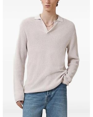 AllSaints Ribbed Polo-Neck Jumper - Grey