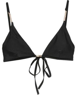 KARL LAGERFELD Chain-Link Triangle Bikini Top - Black