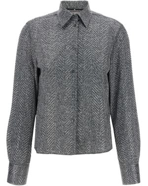 Ermanno Scervino Rhinestone-embellishment herringbone shirt - Grau