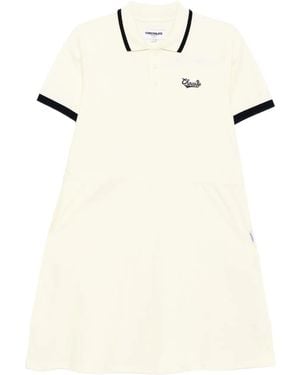 Chocoolate Logo-Embroidered Polo Dress - Natural