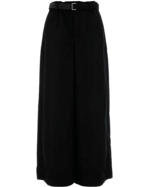 Sacai Pantalones palazzo con cinturilla elástica - Negro