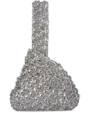 HIBOURAMA Niky Crystal-Embellished Tote Bag - White