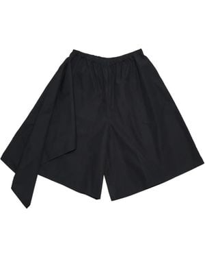 Niccolò Pasqualetti Asymmetric Draped Shorts - Black