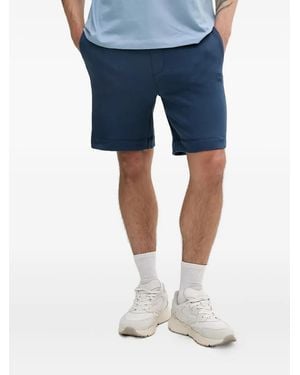 BOSS Logo-Patch Drawstring Shorts - Blue