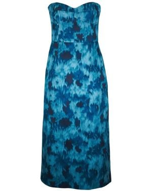 Michael Kors Strapless Midi Dress - Blue