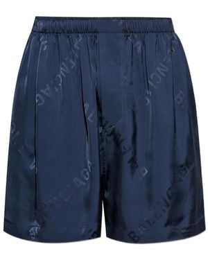 Balenciaga Joggingshorts Aus Logo-Jacquard - Blau