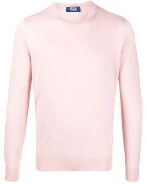 Fedeli Ribbed Crew Neck Jumper - Pink