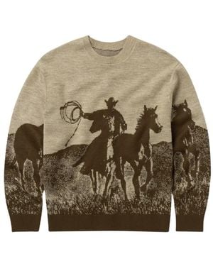 One Of These Days Spirit Of The Planes Intarsia-Knit Jumper - Brown