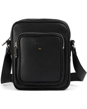 Doucal's Leather Messenger Bag - Black