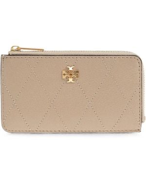 Tory Burch Quilted Leather Card Holder - Natural