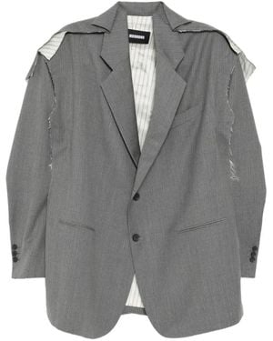 Moohong Deconstructed Striped Jacket - Grey