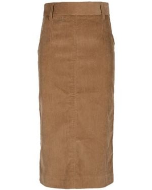 Maria McManus Corduroy Midi Pencil Skirt - Brown