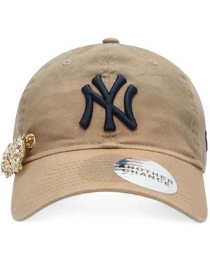 ANOTHER CHANCE Crystal-Embellished Logo-Patch Cap - Natural