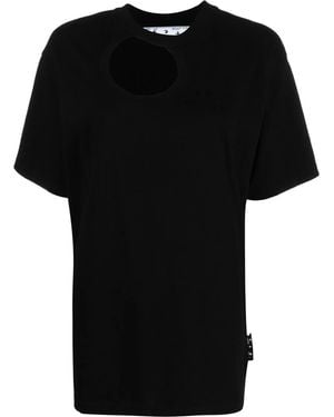 Off-White c/o Virgil Abloh Cut-out Cotton T-shirt - Black