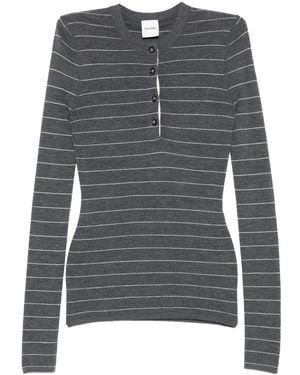 Nanushka Top A Righe - Grigio