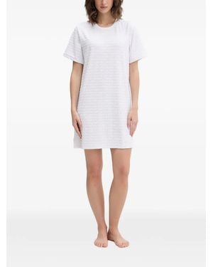 DKNY Logo-Embossed Short-Sleeve Nightdress - White