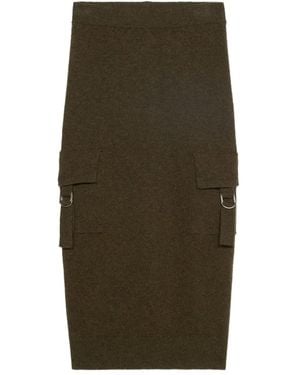 Blumarine Gebreide Midi-Rok Met Cargo Zakken - Groen