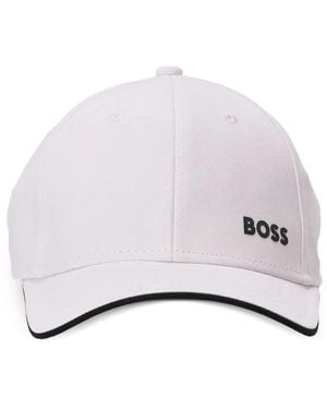 BOSS Logo-Embroidered Cap - White