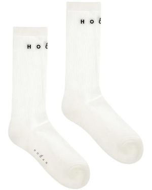 Hogan Gerippte Socken - Weiß