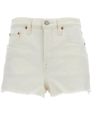 Levi's 501 Frayed-Hem Shorts - White
