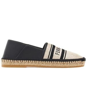 Ferragamo Espadrilles Aus Jacquard-Canvas - Natur