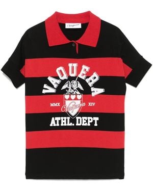 VAQUERA Striped Polo Top - Red