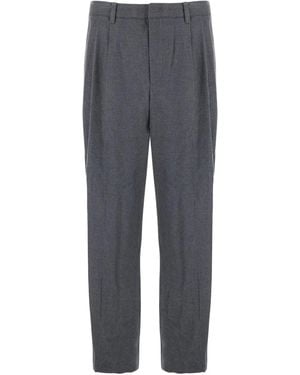 DUNST Pleated-Front Trousers - Grey