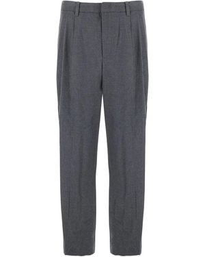 DUNST Pleated-Front Trousers - Grey
