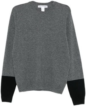 Comme des Garçons Colour-Block Wool Jumper - Grey