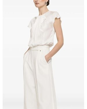Nissa Pleat-Detail Blouse - White