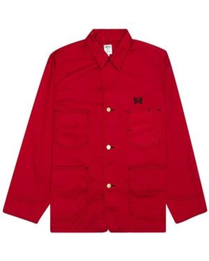 Needles X Smith's Butterfly-Embroidered Shirt Jacket