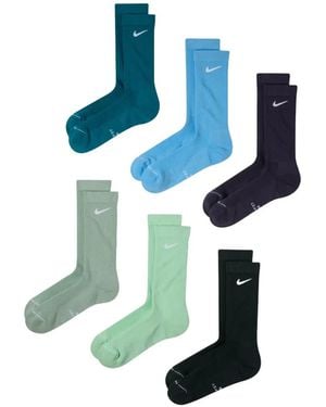 Nike Everyday Elevated Crew Socks (Set Of Six) - Blue