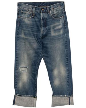 R13 Jeans mit Umschlag - Blau