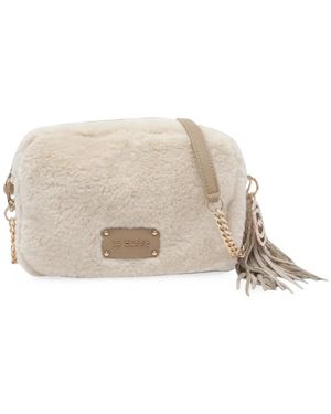La Carrie Teddy Faux-Fur Shoulder Bag - Natural