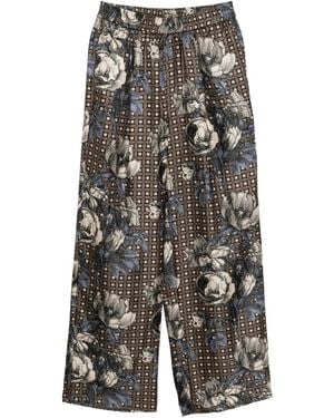 Biyan Floral Print Pants - Gray